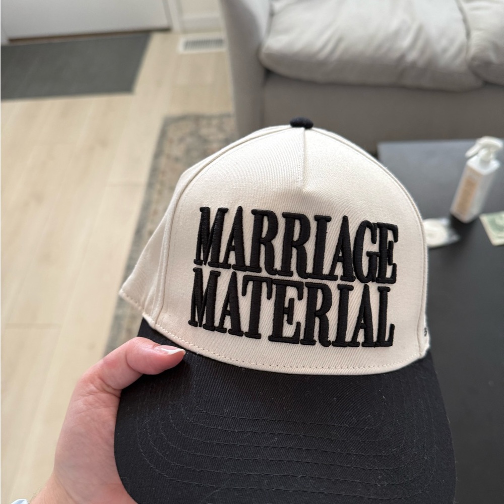 Black and White Marriage Material Cap